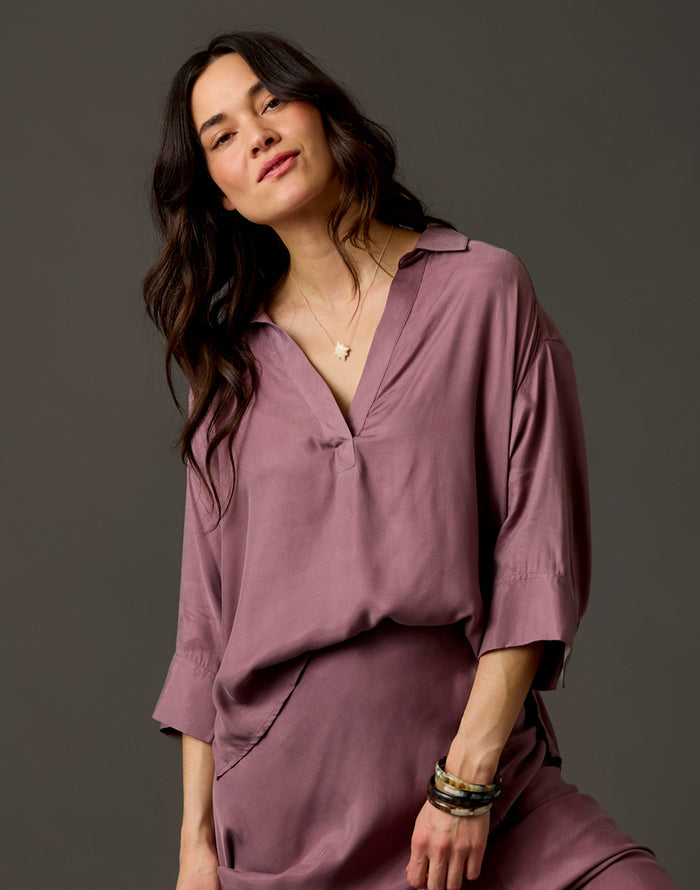 Nova Kindsilk Top: Rose Taupe