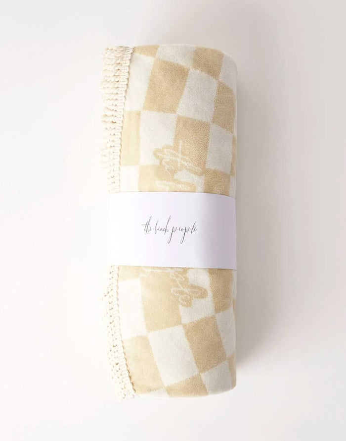 Oasis Round Towel: Cream & Beige