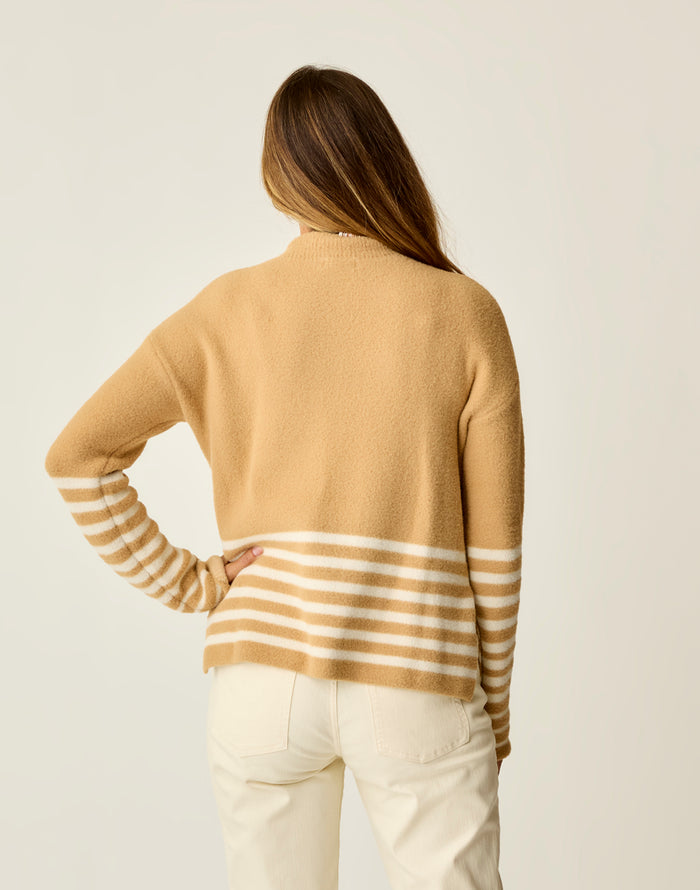 Olivia Plush Sweater: Camel Stripe