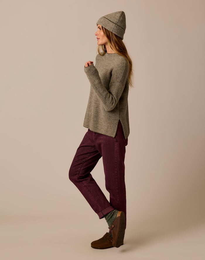 Olivia Plush Sweater: Dark Olive Birdseye