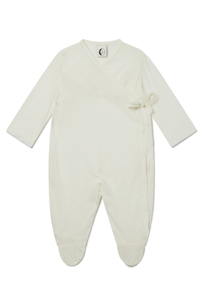 ORGANIC NEWBORN KIMONO | CREAM POINTELLE