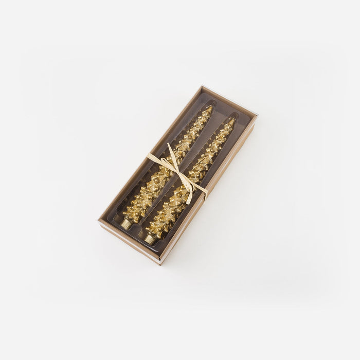 Pair of Gold Leaf Tree Taper Candles