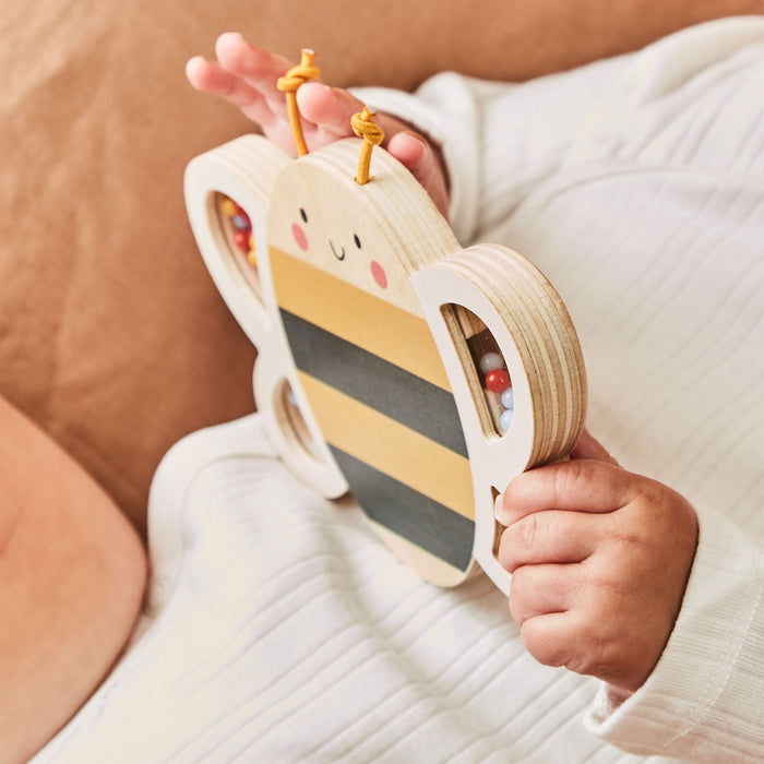 Personalised Just Bee Kids Wooden Bee Rattle FSC®