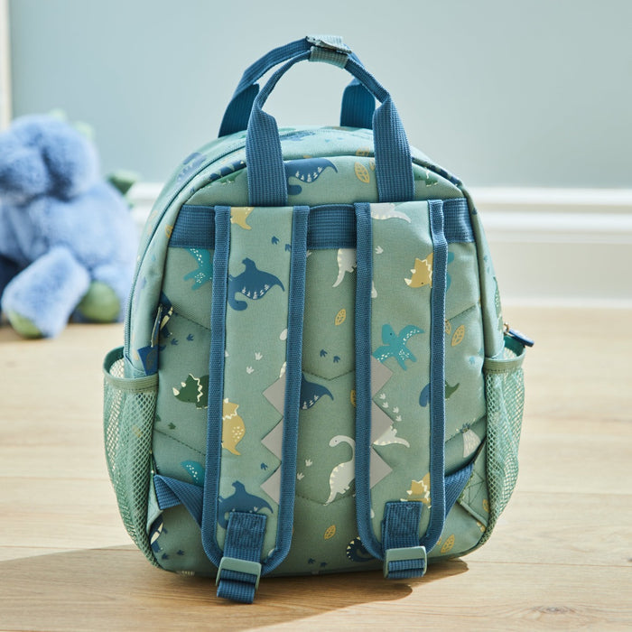 Personalised Khaki Dinosaur Print Medium Backpack