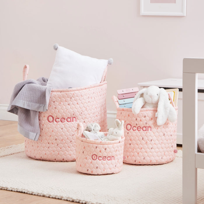 Personalised Large Pink Polka Dot Storage Bag