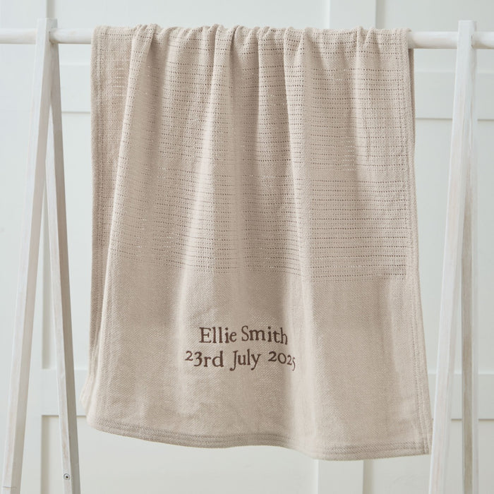 Personalised Oatmeal Cellular Blanket