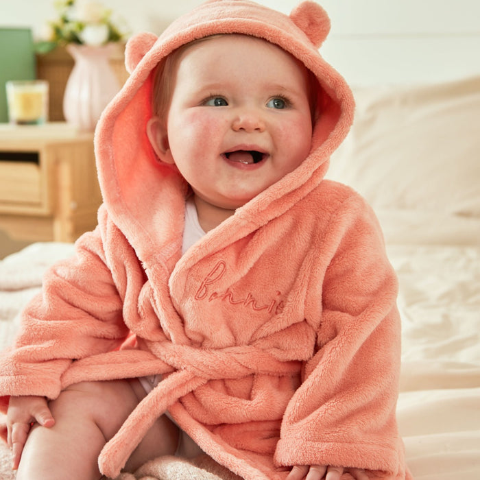 Personalised Peach Sorbet Fleece Robe