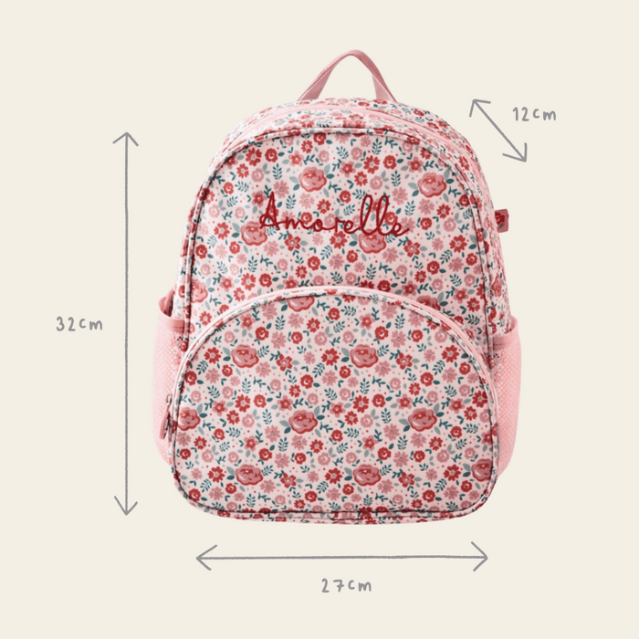 Personalised Pink Ditsy Print Classic Medium Backpack