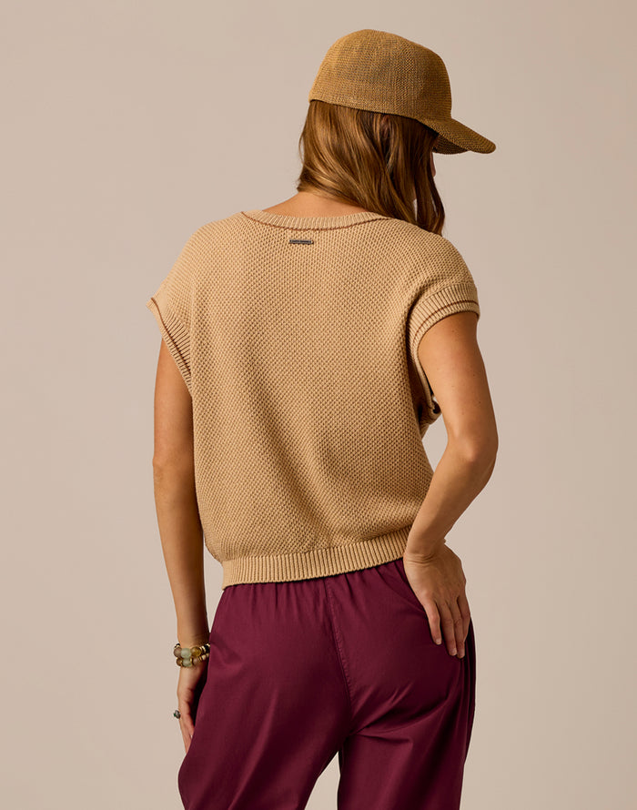 Phoebe Sweater Top: Biscuit