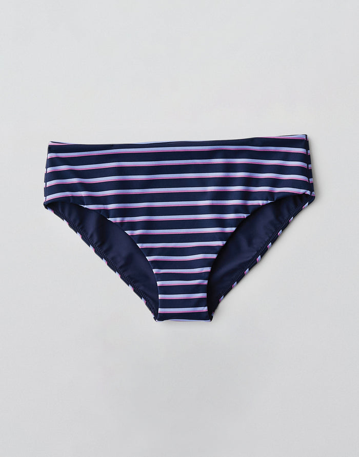 Pipa Compression Bikini Bottom Yachty stripe blue purple medium high-rise seamless compression full coverage