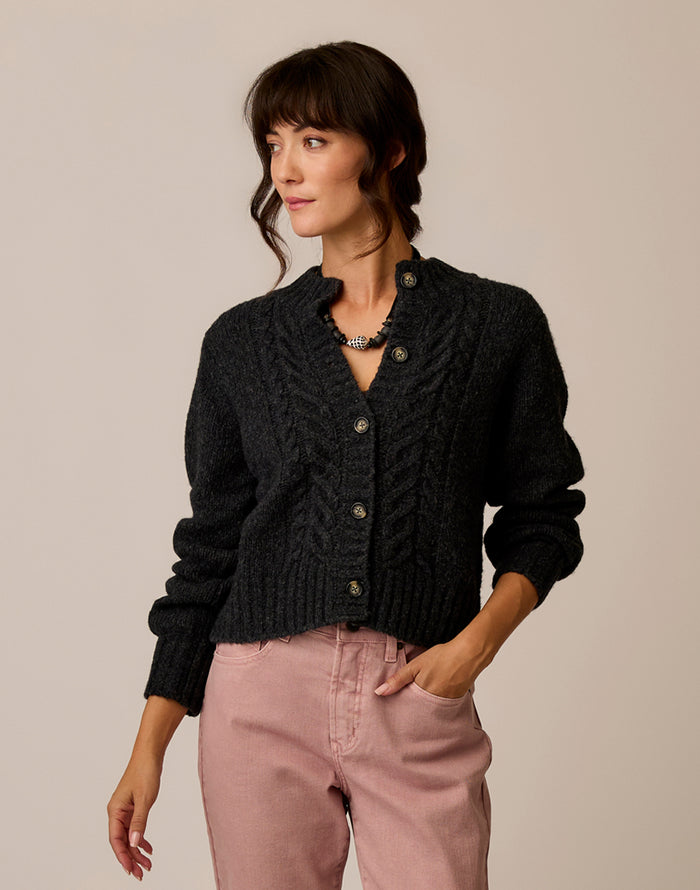 Poppy Cropped Cardigan: Wall Street