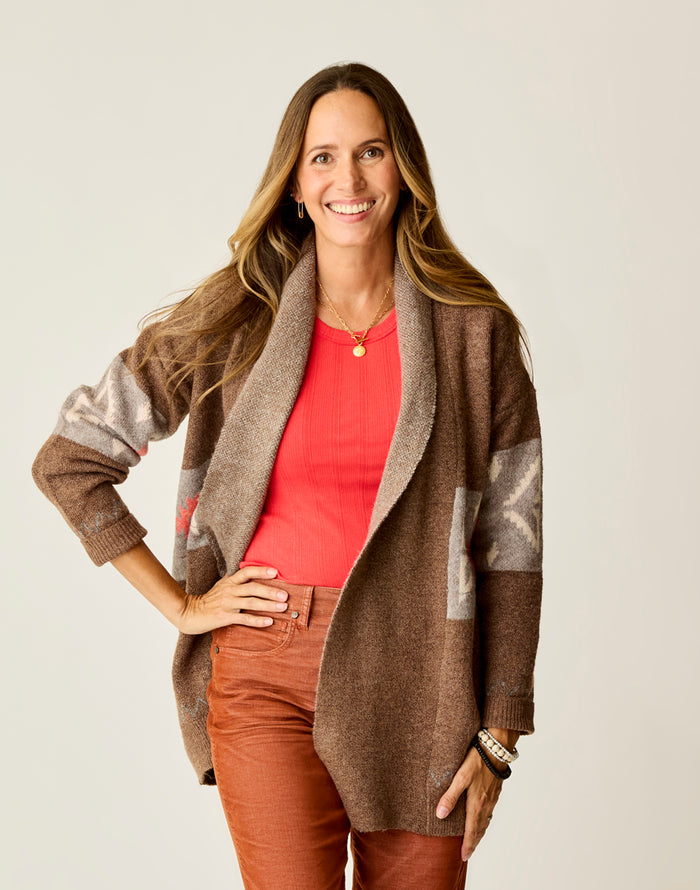 Priya Jacquard Topper: Sumac Pattern
