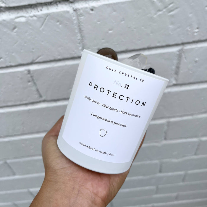 Protection Crystal Candle · Crystal Infused · 8oz