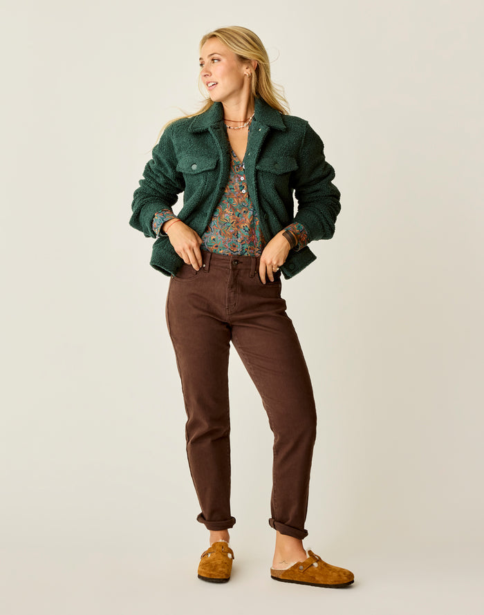 Rhea Boucle Trucker: Pine