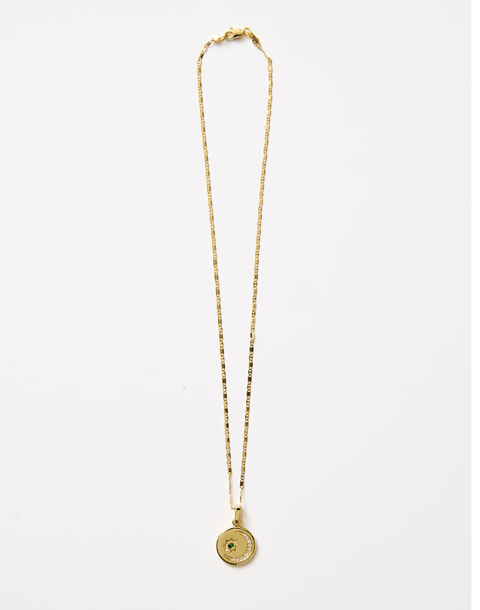 Rose Moon Necklace: Gold