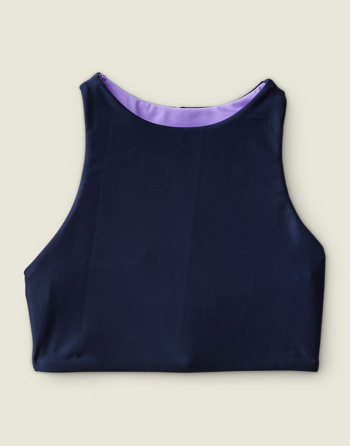 Sanitas Compression Reversible Top: Navy/Aster - FINAL SALE