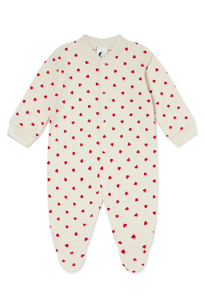 SECONDS* BABY SLEEPSUIT | RED LOVE HEARTS