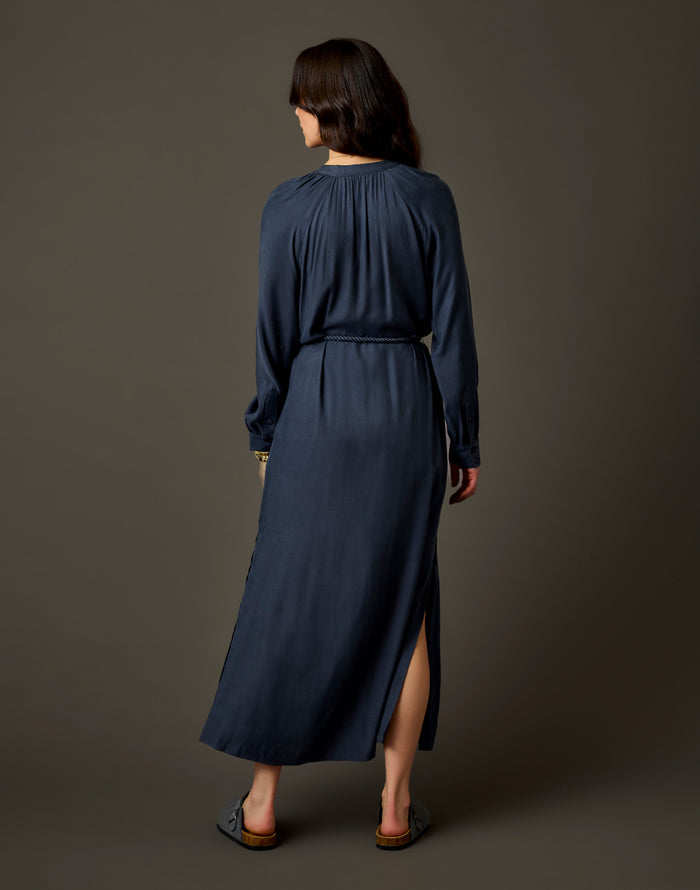 Solana Kindsilk Dress: Washed Charcoal Blue