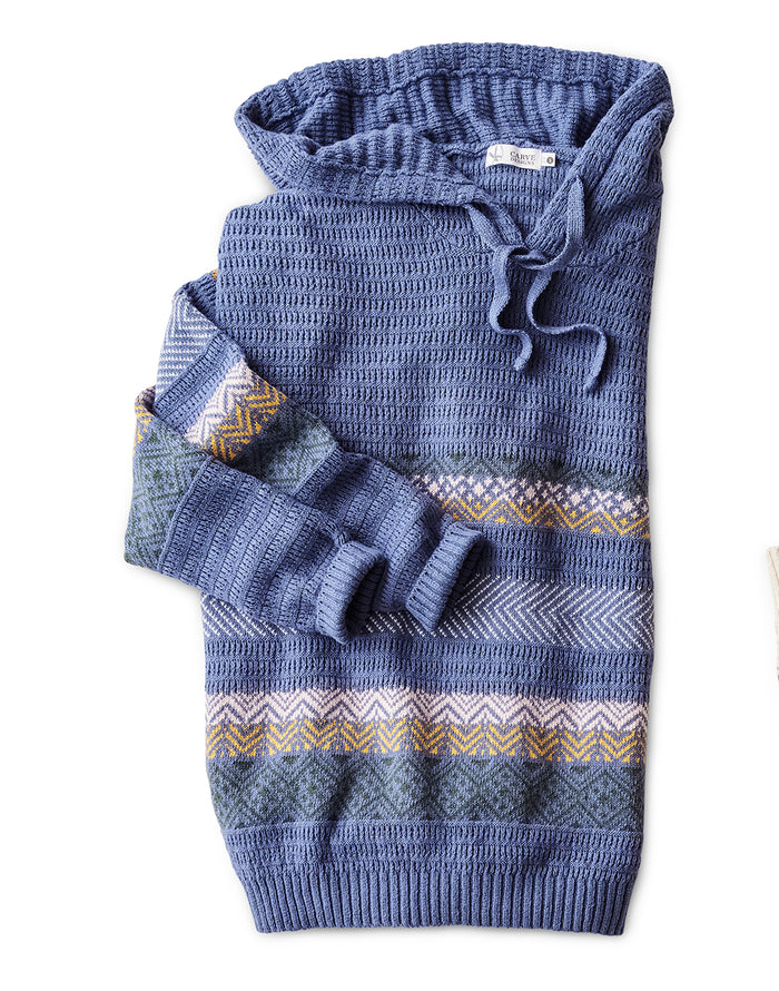 Stowe Hooded Fairisle Sweater : Coastal