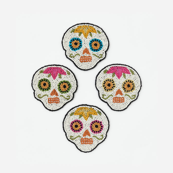 Sugar Skull Coasters, Set of 4 Assorted