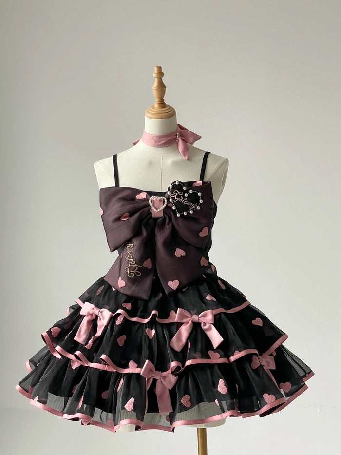 Black Pink / Cami + Skirt / S