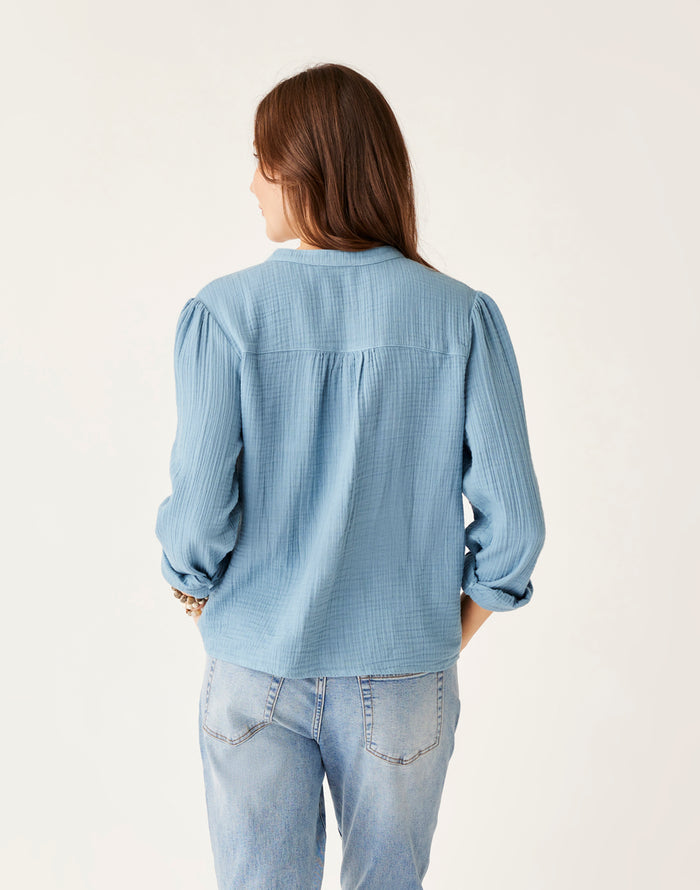Tatum Double Gauze Shirt: Storm - FINAL SALE