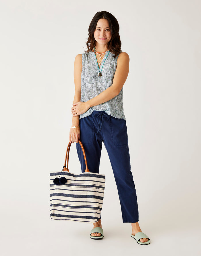 Treasure Tote: Navy Beach Stripe - FINAL SALE
