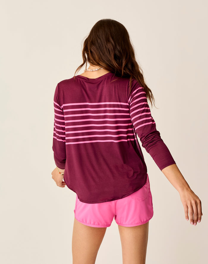 Trek Top: Hot Pink Stripe - FINAL SALE