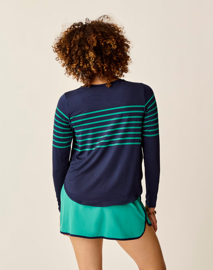 Trek Top: Jade Stripe - FINAL SALE