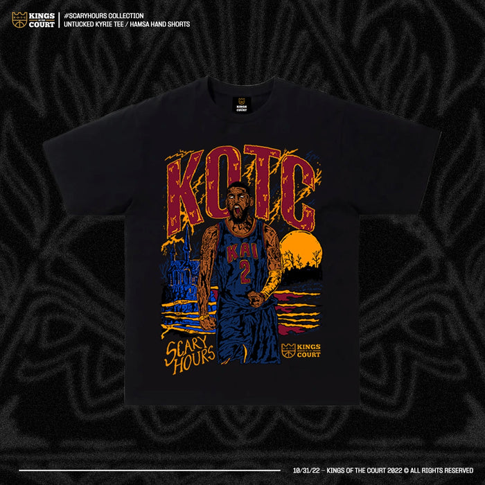 "Untucked Kyrie" T-Shirt / "Hamsa Hand" Mesh Shorts