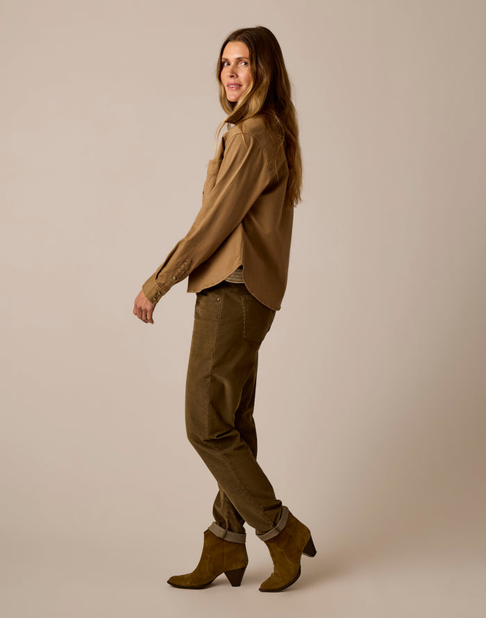 Willow Woven Top: Washed Walnut
