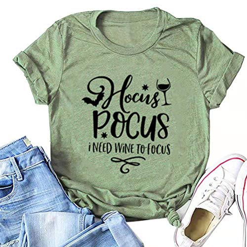Women Hocus Pocus I Need Wine to Focus T-Shirt