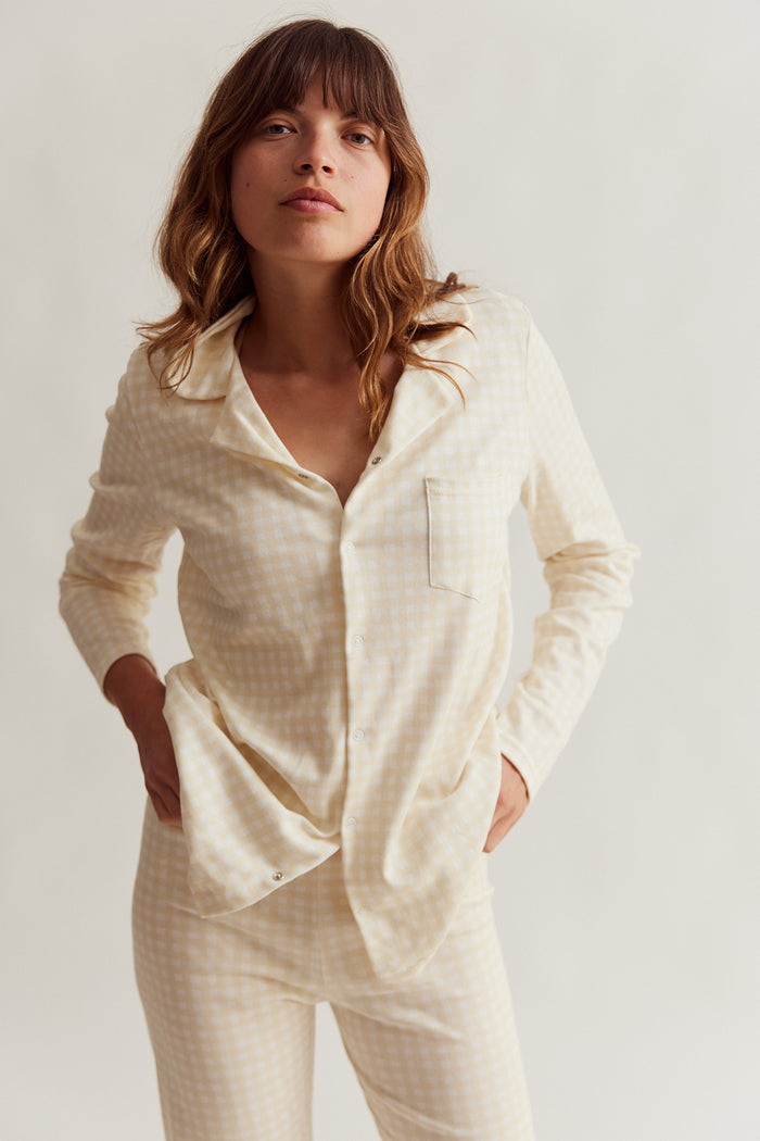 WOMENS CLASSIC PYJAMA SET | BUTTERMILK
