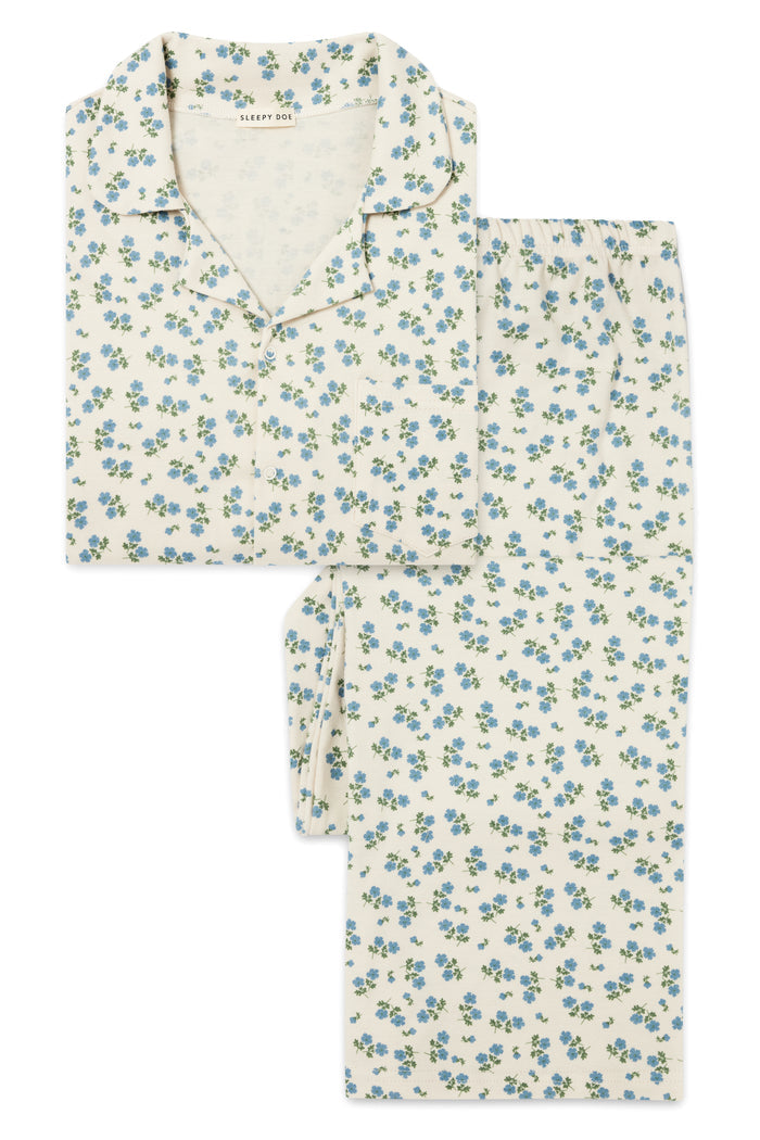 WOMENS CLASSIC PYJAMA SET | TEA FLORAL BLUE