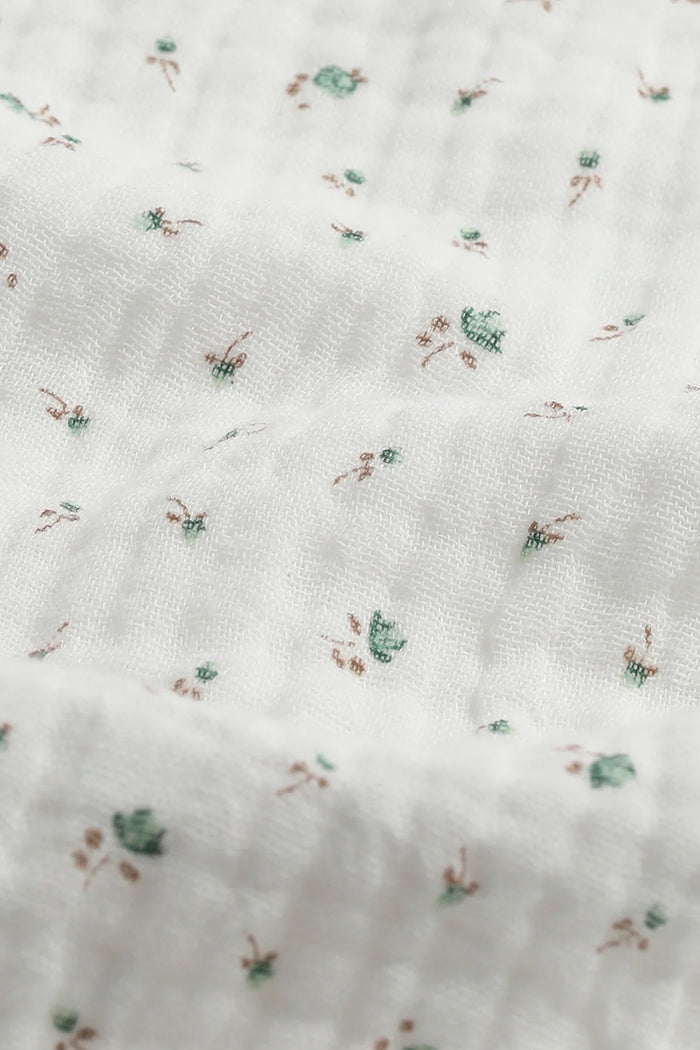 WOMENS TRADITIONAL PYJAMA SET | WHITE FLORAL MUSLIN