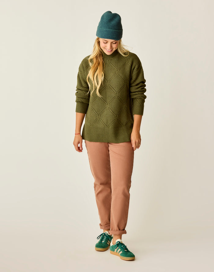 Woodward Allover Sweater: Fir Heather