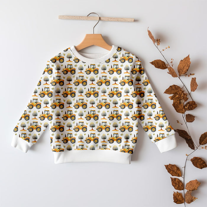 Yellow Tractors Organic French Terry