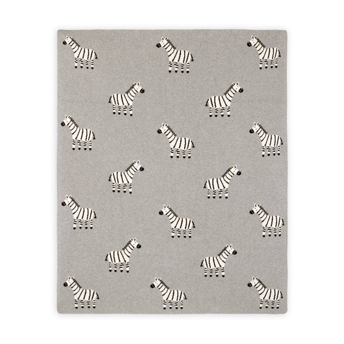 Zebra - Organic Cotton Jacquard Knit Baby Blanket - CARLYLE AVENUE