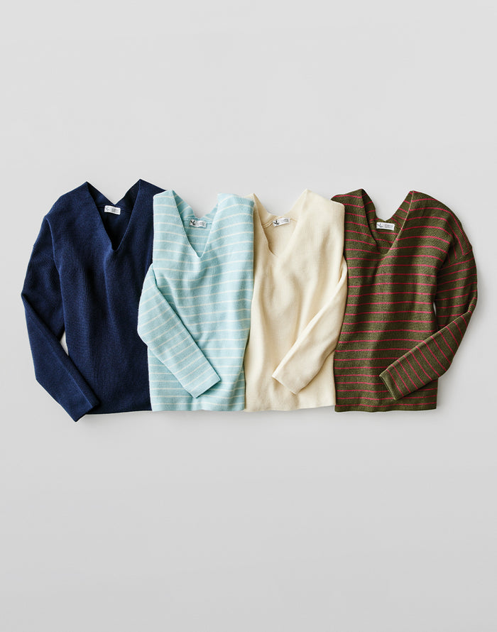 Zella Merino Sweater: Ice Stripe - FINAL SALE
