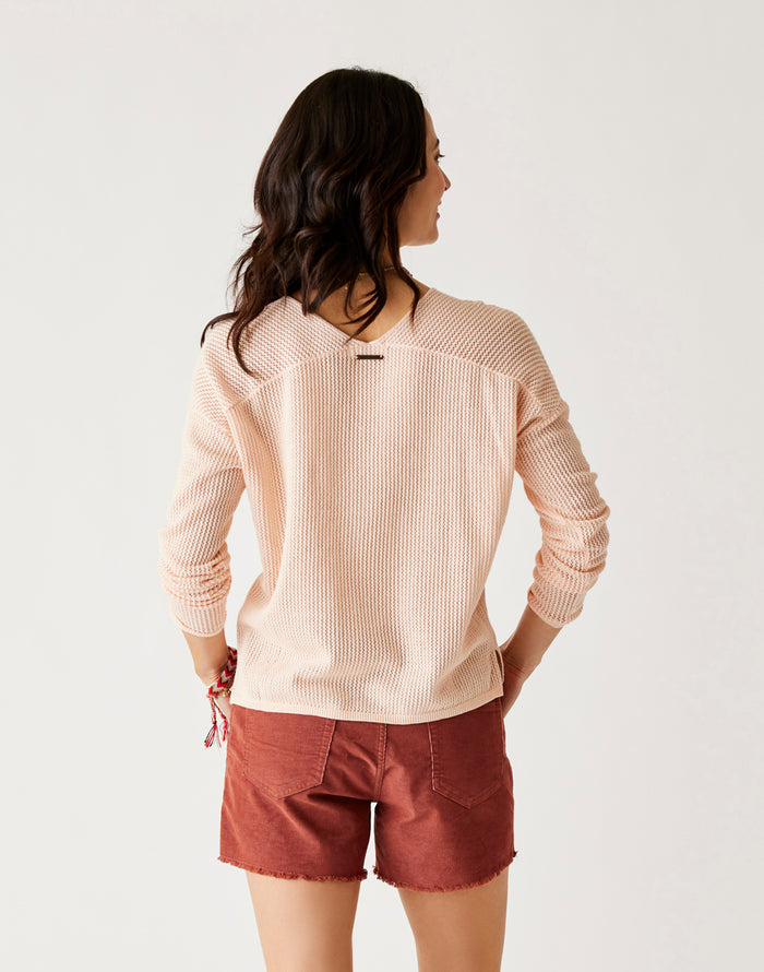 Zella Mesh Pullover: Peach - FINAL SALE