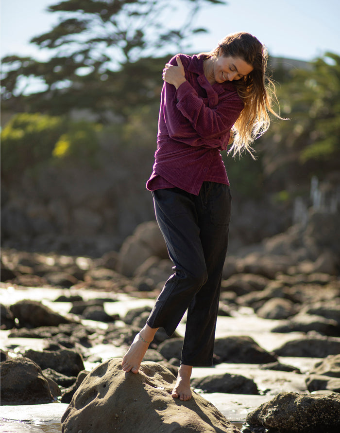 Zoe Twill Pant: Black