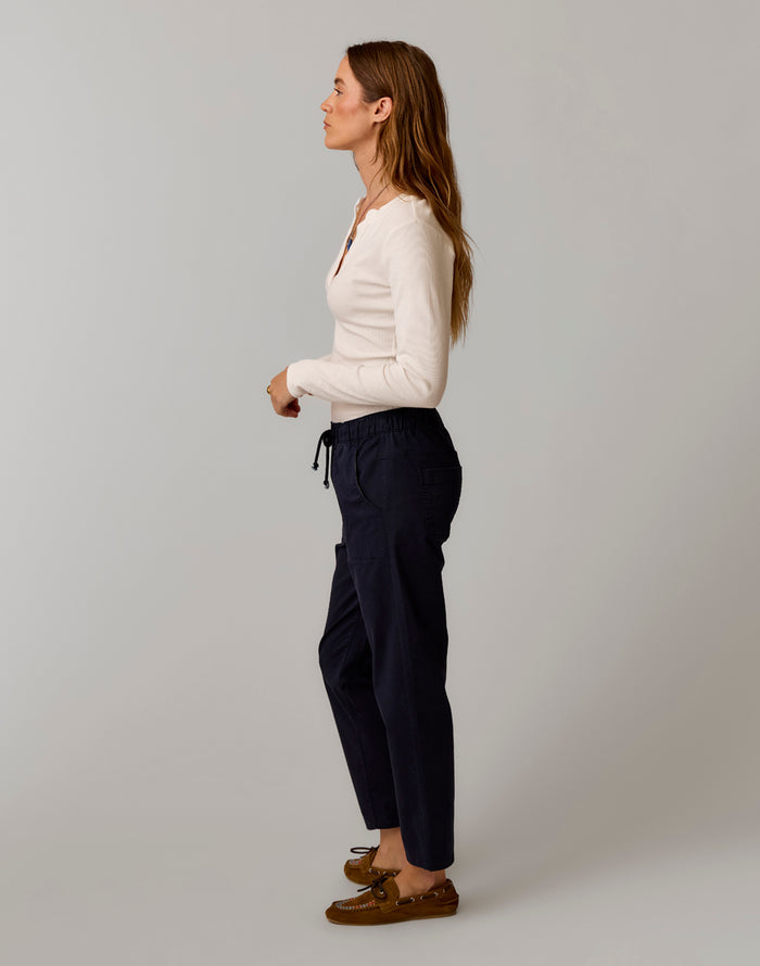 Zoe Twill Pant: Dark Sapphire