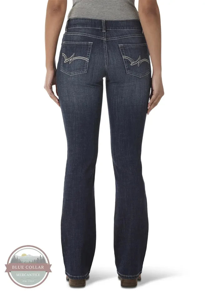 Wrangler 9MWZDO Mae Essential Boot Cut Jeans in Dark Wash rear