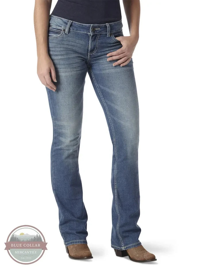 Wrangler 09MWZDW Mae Retro Boot Cut Jeans in Deadwood front