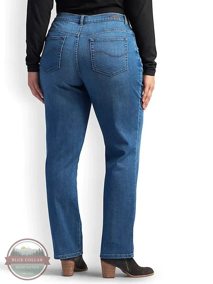 Lee 3080533 Women's Stretch Relaxed Fit Straight Leg Jean in Meridian Plus Size rear