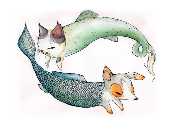 8.5" x 11" Dogfish Catfish Art Print - Marika Paz