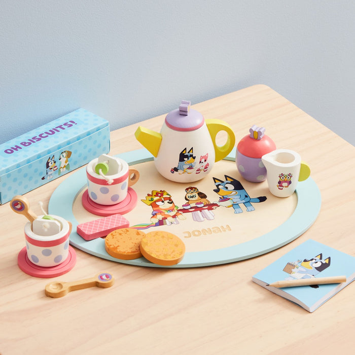 8th Wonder Personalised Bluey Wooden Tea Party Set
