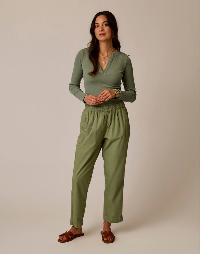 Ada Poplin Pant: Fatigue