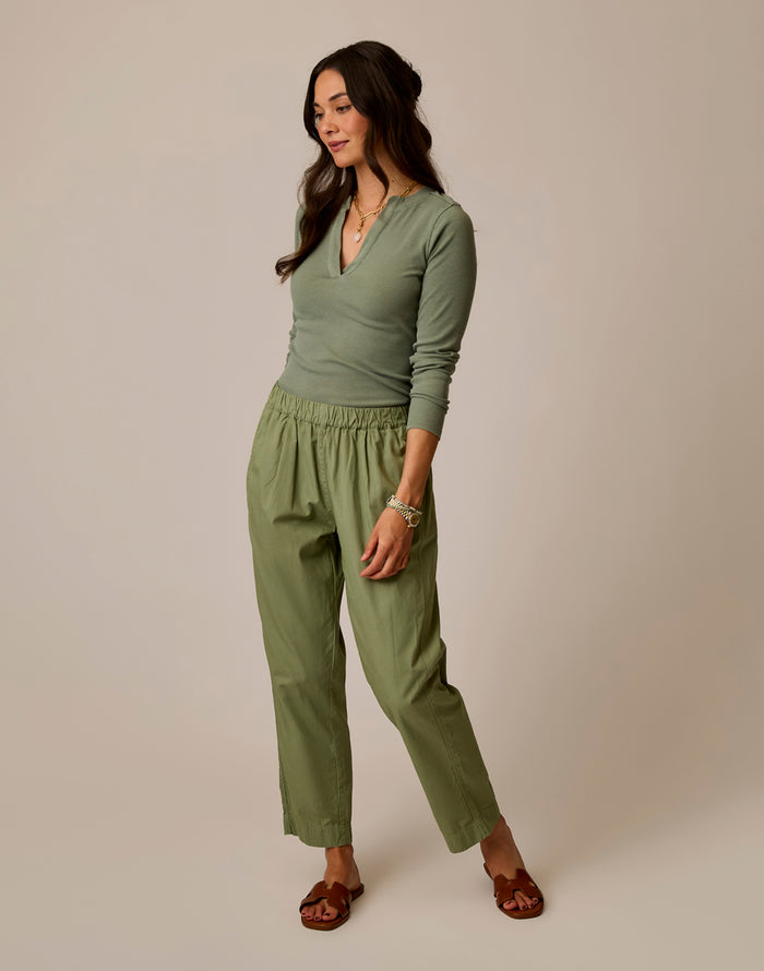 Ada Poplin Pant: Fatigue