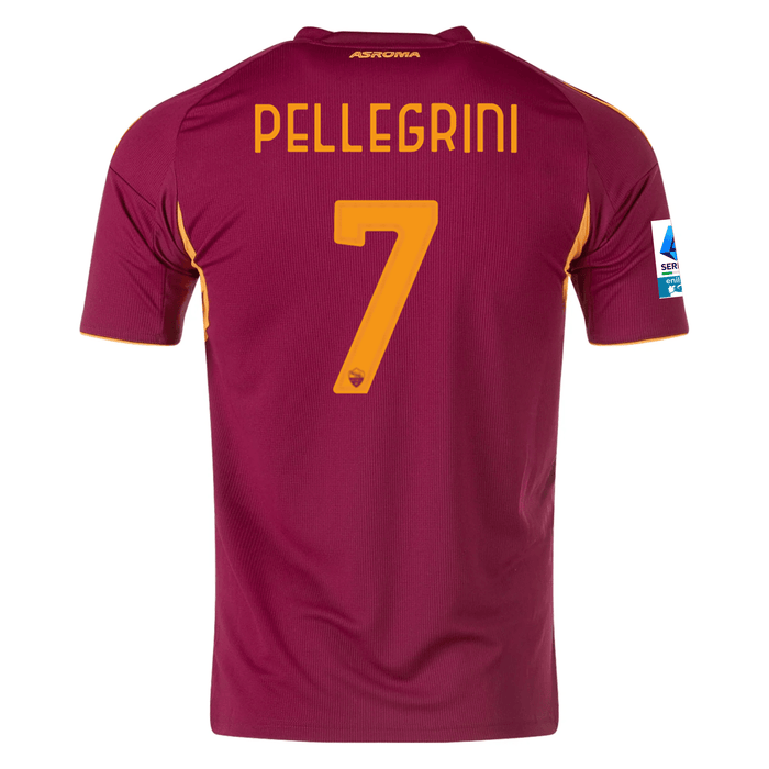 adidas Men's Roma Manuel Pellegrini Home Jersey w/ Serie A Patch 25/26 (Burgundy) | SoccerWearhouse